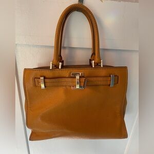 Calvin Klein Sunflower Yellow Leather Shoulder Bag